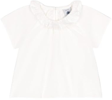 Petit Bateau A0CND Blouse Manches Courtes Blanc Bébé Fille 18 Mois