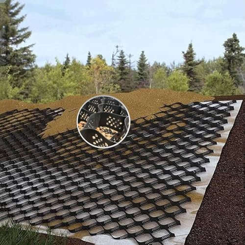 Kies-Bodengitter, 5,1 cm tief, Geo-Gitter, Auffahrt, Stabilisierung, Bodenstabilisator, erweiterbar, 6 m, für Einfahrten, Höfe, Parkplätze, robustes Landschaftsgitter, Größe: 4 x 5 m