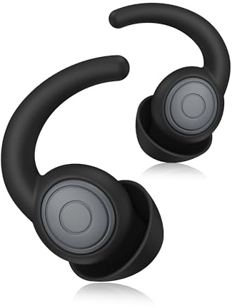 Tappi orecchie dormire, 2 paia, tappi per orecchie antirumore in silicone per dormire, riduzione del rumore, tappi orecchie riutilizzabili per viaggi aerei (nero, S/L)