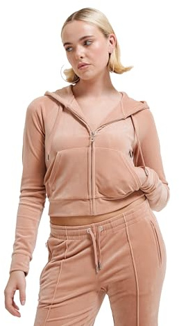 Juicy Couture Classic Velour Hoodie with Juicy Logo Sweatshirt à Capuche, Café au Lait, M (Lot de 18) Femme