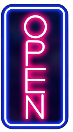 ZEMBSOYA Letrero de neón abierto ajustable brillo LED neón signo abierto 5 V lámpara de neón cartel decoración para tienda de pasteles de bar 22 cm x 42 cm
