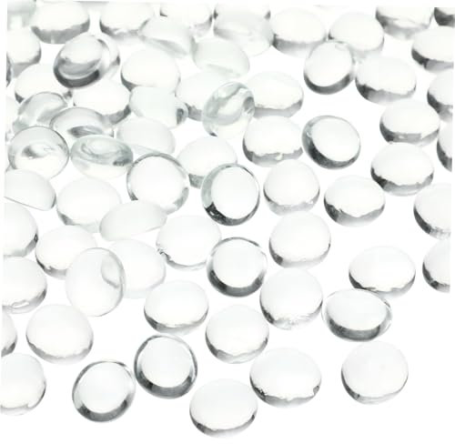 HYTROVE Perles de Verre Transparentes Billes Plates Verre Garniture Décorative pour Vases Remplissage de Billes Décoration de Jardin Intérieur