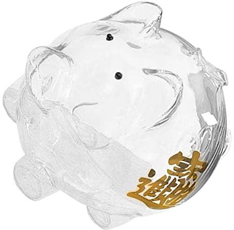 TOBBOMEY Alcancía Fortuna Hucha Transparente Cerdito para Adultos Decoración De Hogar Ahorro De Dinero