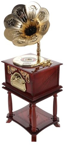 ifundom Spieluhr Vintage Klassisch Grammophon Tisch Dekoration Antik Schallplatte Mechanismus Für Heim Und Büro Schreibtisch Charme Instrument Spieler Box Retro Klassisch