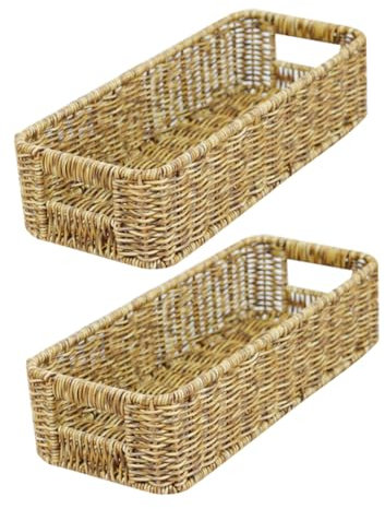 IMIKEYA Chopsticks Basket Storage Woven Storage Basket Lid Cutlery Organizer for Kitchen Utensil Holder
