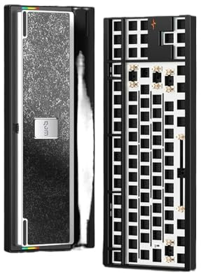 XXINGYULI Kit tastiera meccanica wireless Crush80 Design guarnizione RGB in alluminio CNC Basso ritardo 3 modalità di personalizzazione compatibile(Black No RGB)