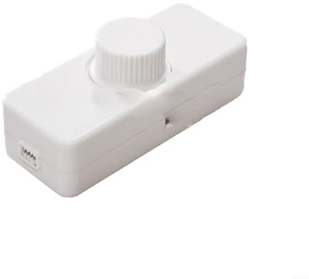 220 240V Inline Dimmer Switch Featuring Easy to Use Rotary Control Knob (white)