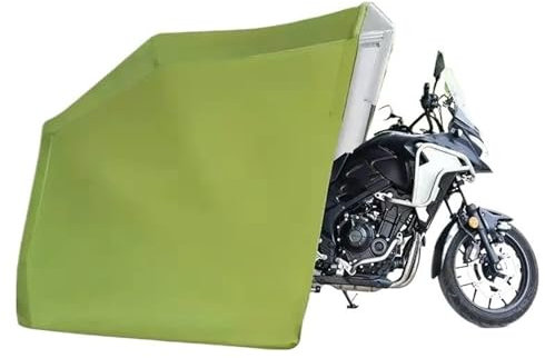 SRKATI Zeltgarage Halbautomatischer Edelstahl-Motorrad-Überdachungs-Klappcarport Winddichter, staubdichter und regendichter Carport Auto-Markise(Green)
