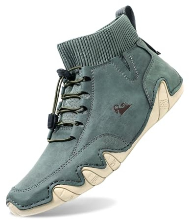 Alpaca Schuhe,Barfußschuhe Herren Damen Alpaca Barfuss Schuhe Barfuß Wasserdicht Barefoot Shoes Schmerzlindernder Sommer Wanderschuhe Leder Ergonomischer Bootsschuhe Sneaker(Grün,39)