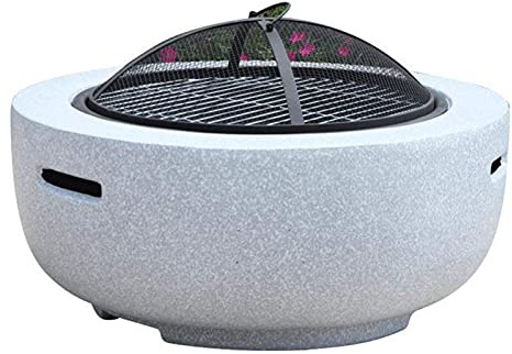 ZJFHEYUO Braciere per Giardino e Patio, bracieri da Giardino per Esterni con ripiano per Barbecue e Copertura in Rete, Piano Rotondo per appoggiare Bevande e Utensili per arrostir