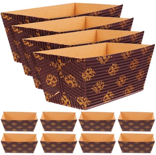 COLLBATH 25 piezas Unidades Moldes de Papel para Pan Resistentes Altas Temperaturas para Hornear Pasteles y Postres Desechables para Eventos y Repostería