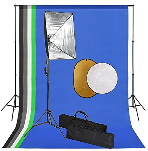 Nqyjm fotostudioset med softboxlampor, bakgrund och reflektor för produktporträtt video fotografi LH8907603