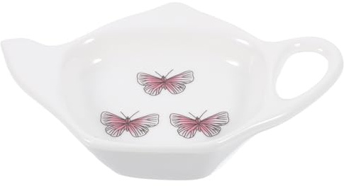 BESPORTBLE Dessous de Plat en Céramique de Théière, Résistant la Chaleur, 1 Pièce, Accessoire Thé, Plateau pour Sachets de Thé, Cuisine Salon, Porte-Sachet Pratique et Facile à Nettoyer