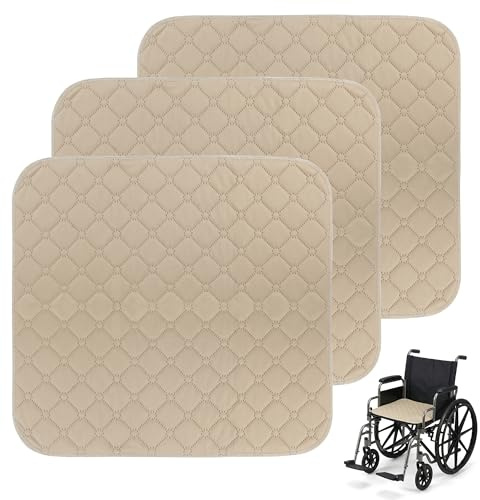 3 Stück Waschbare Inkontinenz Sitzauflage,50x50cm,Wiederverwendbar | Rutschfester Inkontinenzunterlage,Wasserdichte Inkontinenz Sitzauflage,für Sessel,Liegestühle,Autositze,Sofa（Khaki）