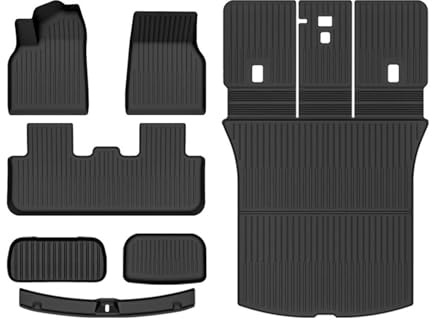 För Tesla För Modell För Y För Juniper 2025+ Golvmattor Fotkuddar Trunk Bagage TPE Vattentäta, Slitstarka Tillbehör Golvmattor Bil(7PCS sets 1)
