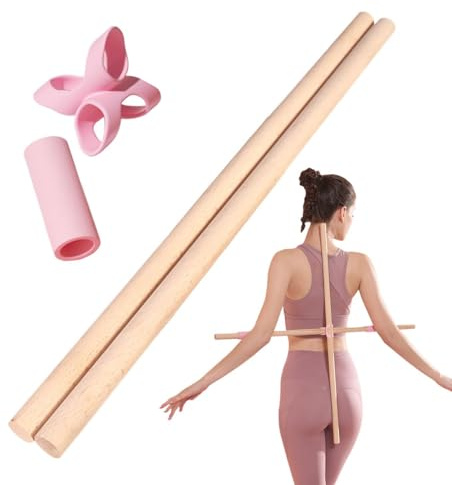 Yoga Stick For Exercise, Stretching Stick Gym, 2 Pieces Yoga Stretching Sticks For Postures, Wooden Pole For Stretchings, For Women Men Runners Beginners Home Office Gym Studio Living Room Bedroom