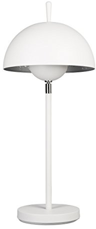 Relaxdays Tischlampe HELMUT, modernes Design, Metall, Schirm Innenseite glitzernd gesprenkelt, HBT: 73 x 30 x 30 cm, weiß-silber
