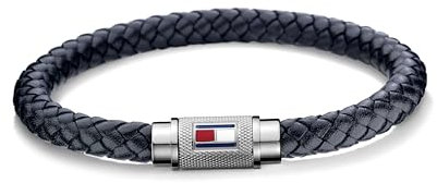 Tommy Hilfiger Jewelry Geflochtenes Lederarmband für Herren Marineblaue Farbe - 2701000
