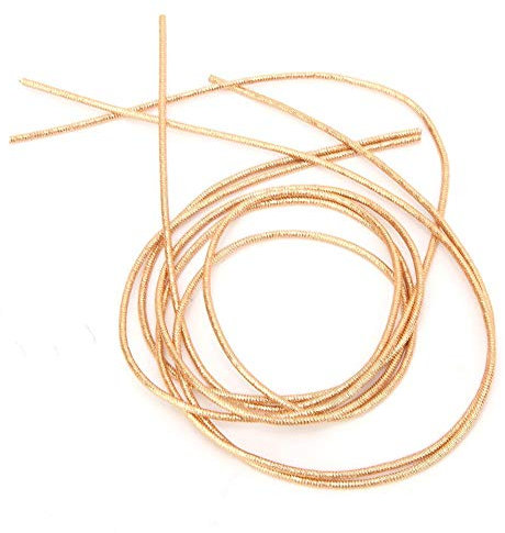 Metalldraht für Handstickerei, Rund, Glatt, Kupfer, Dunkelgold, für Perlenstickerei