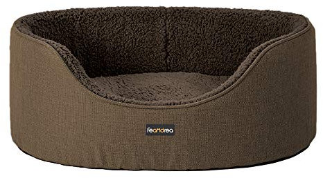 Feandrea Hundebett, Hundekorb, Wendekissen, 73 x 60 x 27 cm, braun PGW031K01