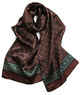 UK_Stone Klassisch 100% Seide Paisley Blumen Doppelschicht Halstuch Herren Schal 10MM