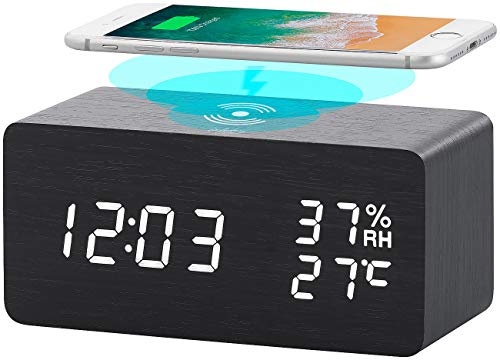 infactory Réveil LED avec Chargeur Compatible Qi