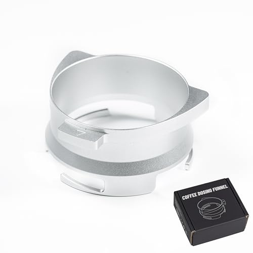 CreepyParty Kaffee Dosierring 54mm Espresso Kaffee Accessrioes Dosiertrichter mit Aluminium für Siebträger, Silber