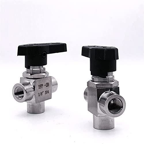 SUOFEILAIMU DREI-Wege-Innengewinde-Kugelhahn G 3 / 8inch DN6 Edelstahl 304 Hochdruck hohe Temperatur 3way Kugelhahn (Specification : DN6)