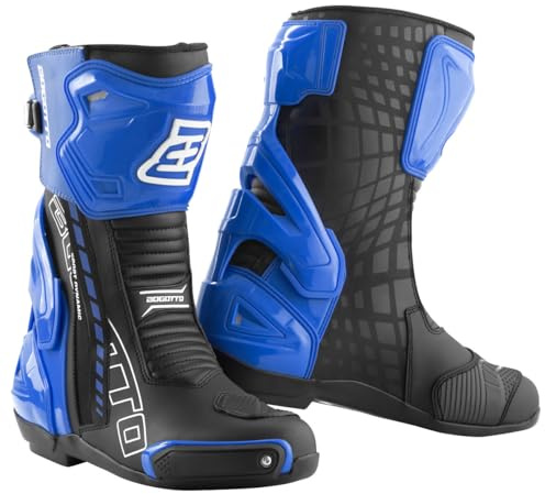 Bogotto Donington Motorcykelstövlar, schwarz/blau, 46