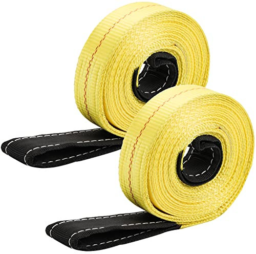 TOPZEA 2 Pack Webbing Lifting Sling Strap 6M x 5CM Durable Nylon Lift Sling Straps Flat Eyes, for Vehicle, Constructions, Steel, Trailer, Max Breaking Strength 3333lbs