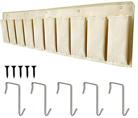 RVZONE Bolsillos para zapatos de caravana, organizador de almacenamiento pesado para colgar al lado de la noche con ganchos resistentes, bolsillos de almacenamiento para colgar en la cama para