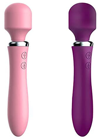 JFRong Zweimotoriger Doppelkopf Klassischer Vibrator für Sie Klitoris Analvibratoren mit 10 Vibrationsmodi, 2 in 1 Dildo Prostata Massagegerät G-Punkt Stimulator Erotik Sextoy für Frauen Paare(Lila)