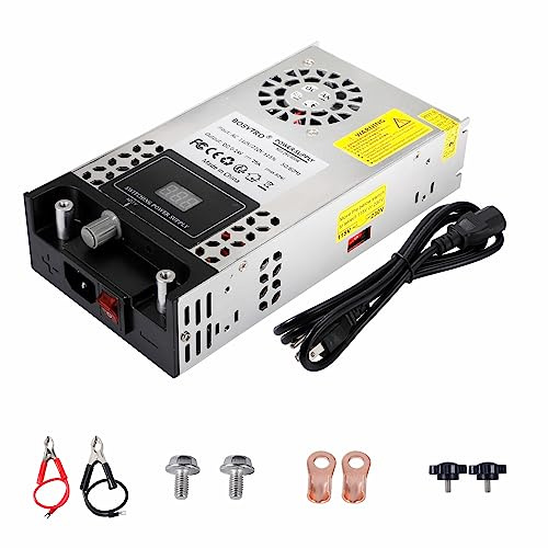 BOSYTRO Fuente de alimentación regulable 0-24V 25A 600W Transformador 220V a 24V alimentación para tiras LED, CCTV, radio, cámara, suministro de laboratorio