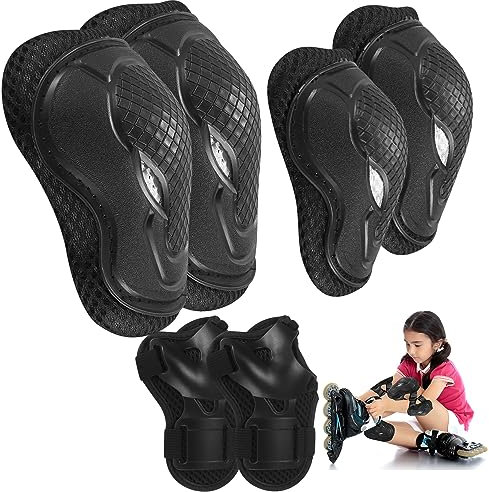 6 in 1, set di protezioni per pattini per bambini, regolabili, con 2 ginocchiere, 2 gomitiere, 2 protezioni per il polso, per il roller, la guida