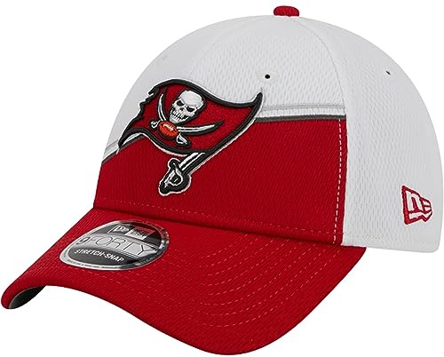 New Era NFL amerikansk fotboll – hatt basebollkeps sidolinje 2023 – 9Forty snapback – laglogotyp och namn, 940SS-Buccaneers-Vit-Röd-#31753, en storlek