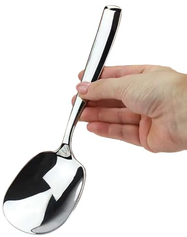 ZDFQly Large Serving Spoon, Premium 316L Stainless Steel Buffet Serving Spoon 9.5 Inch (1pack)