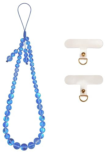 BEEFLYING Crystal Stone Beads Wrist Straps | Cute Charm, for Phone Case Camera Keychains Card Wallets, with PVC Mobile Patch