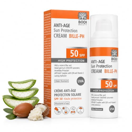 BODI BEAUTY Sonnencreme Gesicht LSF 50 30 ml – Q10, Vitamin E, wasserfest | Hoher UVA/UVB-Schutz in leichter Textur – zieht schnell ein, ohne Weißeln, ideal unter Make-up für Alltag und Urlaub