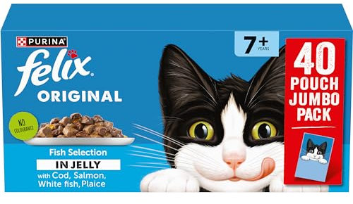 FELIX Original Senior 7+ Fish Selection in Jelly Wet Cat Food 40x85g