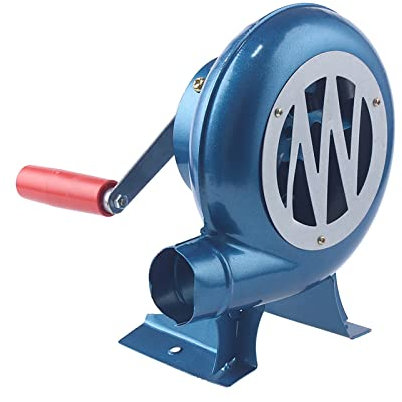 STMKB Soplador Forjado Para Barbacoa, Soplador De Mano De Engranaje De Hierro Para Barbacoa Al Aire Libre Industrial De Metal De 120w Para Chimenea Interior Y Exterior, Pozo De Fuego, Barbacoa