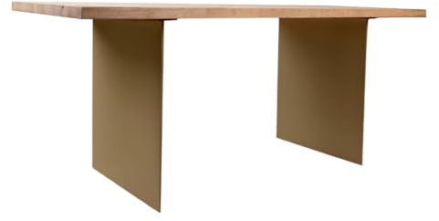 modern LOFT art Stahlwange Gold - Massive Tischbeine - 2 Stück Tischfüße -Tischplatten Esstisch DIY - Tischgestell Metall – Stahlplatten - Breite 100cm