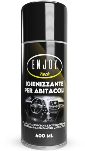 ENJOY TECH - Spray Igienizzante Monouso 400 ml per Sanificazione Completa Auto, Van e Camper | Elimina Odori e Microrganismi | Fragranza Delicata | Made in Italy | Uso Professionale e Domestico