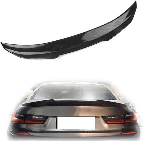 CKLS Auto Heckspoiler Flügel Lippe für B&MW G20 330i G80 M3 2019-2022 M340i, Auto Kofferraum Lippe Flügel Spoiler Schwarz Glänzend Auto Heckspoiler Flügel,Carbon Fiber Look
