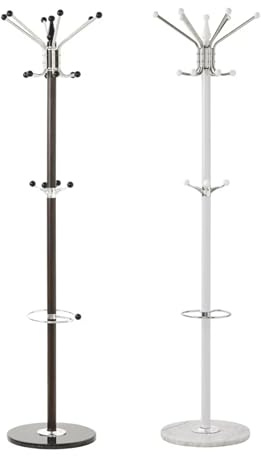 BURAKH Coat Marble Base Stand Freestanding Garment Jacket Rack Umbrella Cloths Hanger Free Standing Clothes/Hat Rack | Coat Rack for Entryway/Hallway (White)