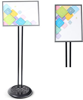 Plakatständerhalter, verstellbar, A3-Sockel, bodenstehender Schilderhalter, vertikale und horizontale Ansicht, Schilderanzeige für Einkaufszentren, Einkaufszentren, Hochzeiten, Mee