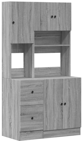 vidaXL Küchenschrank Grau Sonoma 95x50x180 cm Holzwerkstoff