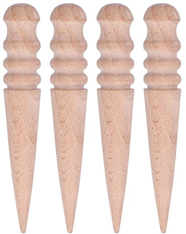 Kantenglätter, Holz- und Leder-Polierwerkzeug, Konische Buche, 4 Rillen, DIY Polieren, Polieren von Kanten, Farbe, Lederkantenschräger für Heimwerker, Lederhandwerkszubehör