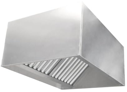 CAEXVEN Campana Extractora Industrial Modelo Rectangular en Acero Inoxidable para Pared o Central a Techo - 4 Filtros - 2008mm