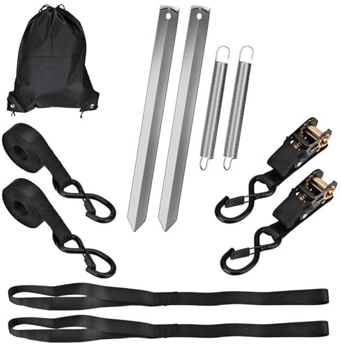 Zoutpy Sturmband Markise Set für Thule Omnistor wohnmobilausstattung, Sturmsicherung für Vorzelt und Zubehör fürs Wohnmobil | 35cm Erdanker | Wohnwagen hold down Side kit mit Sturmleine