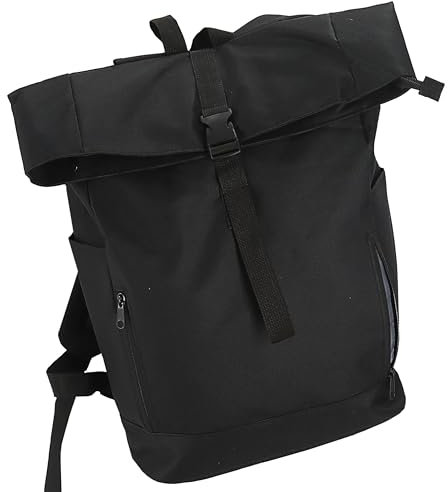Cepewa Zaino pieghevole Urban | 30 l nero 40 x 57 x 15 cm poliestere 600D | Rolltop tasche con cerniera / tasche impermeabili, 1 zaino pieghevole nero, 40x57x15cm